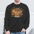 Thanksgiving Turkey Reading Book Fall Season Teacher Costume Sweatshirt Gifts for Old Men