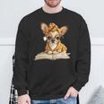 Tiny Puppy Open Book Reading Dog Lover Graphic Round Glasses Sweatshirt Gifts for Old Men Tiny Puppy Open Book Reading Dog Lover Graphic Round Glasses Sweatshirt Gifts for Old Men