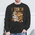 History Month I Teach Melanin Book Black Teacher Sweatshirt Gifts for Old Men