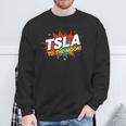 TSLA To The Moon Comic Book Style Splash Sweatshirt Gifts for Old Men