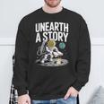 Unearth A Story Astronaut Finds Book On The Moon Sweatshirt Gifts for Old Men