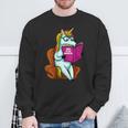 Unicorn Librarian For A Teacher Reading Book In School Sweatshirt Gifts for Old Men