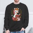 Unicorn Reading Book Graphic Unicorn With Book Floral Sweatshirt Gifts for Old Men Unicorn Reading Book Graphic Unicorn With Book Floral Sweatshirt Gifts for Old Men