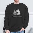 Vigila Et Ora Skull On Books Latin Sweatshirt Gifts for Old Men