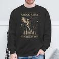Vintage A Book a Day Keeps Reality Away Spicy Book Readers Sweatshirt Gifts for Old Men