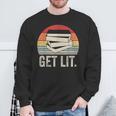 Vintage Retro Get Lit With Books Book Reading Lover Sweatshirt Gifts for Old Men