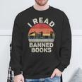 Vintage Retro I Read Banned Books Sweatshirt Gifts for Old Men