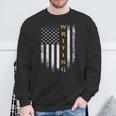 Vintage USA American Flag Writing Book Write Writer Women Kids Men Sweatshirt Gifts for Old Men