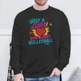 Volleyball Comic Book Art Just a Girl Who Loves Volleyball Sweatshirt Gifts for Old Men