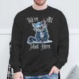 We'Re All Mad Here Cheshire Cat Alice Wonderland Book Kids Sweatshirt Gifts for Old Men