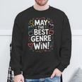 Whimsical Book Genre Battle Sweatshirt Gifts for Old Men
