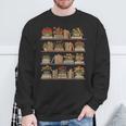 Whimsical Books And Blooms Sweatshirt Gifts for Old Men