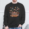 Whimsical Kids Reading Bookshelf Sweatshirt Gifts for Old Men