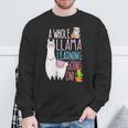 A Whole Llama Learning Going On Book Reading School Llama Sweatshirt Gifts for Old Men