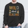 Wild About Reading Reading Books Lovers Reader Librarian Sweatshirt Gifts for Old Men