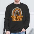 Wild About Reading Books Teacher Leopard Rainbow Men Women Kids Sweatshirt Gifts for Old Men