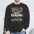 Wild About Reading Retro Animal Book Lover Librarian Teacher Sweatshirt Gifts for Old Men Wild About Reading Retro Animal Book Lover Librarian Teacher Sweatshirt Gifts for Old Men