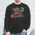 Wild About Reading Tie Dye Reading Books Sweatshirt Gifts for Old Men