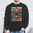 I Will Read Books On A Boat With a Goat On Train Book Lover Sweatshirt Gifts for Old Men