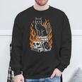 Witchy Creepy Goth Cat Skull Flames Occult Magic Books Sweatshirt Gifts for Old Men Witchy Creepy Goth Cat Skull Flames Occult Magic Books Sweatshirt Gifts for Old Men