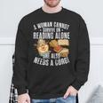 A Woman Cannot Survive On Reading Alone Corgi Book Sweatshirt Gifts for Old Men