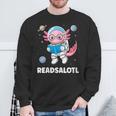 Women's Axolotl Books Readsalotl Reading Bookworm Boys Girls Kids Sweatshirt Gifts for Old Men