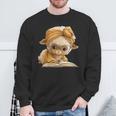 Women's Cute Lamb Reading Book Lover Animal Graphic Baby Sheep Open Sweatshirt Gifts for Old Men Women's Cute Lamb Reading Book Lover Animal Graphic Baby Sheep Open Sweatshirt Gifts for Old Men