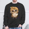 Women's Cute Wise Owl Reading Book With Headscarf Sweatshirt Gifts for Old Men Women's Cute Wise Owl Reading Book With Headscarf Sweatshirt Gifts for Old Men
