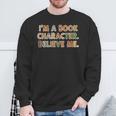 Women's I'm a Book Character Costumes For Kids Storybook Character Sweatshirt Gifts for Old Men