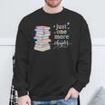 Women's Just One More Chapter Cozy Pastel Bookworm Cute Book Reader Sweatshirt Gifts for Old Men