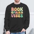 Women's Library Book Fair Vibe Groovy Retro School Reading Nostalgic Sweatshirt Gifts for Old Men
