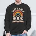 Women's Take A Look Its In A Book Retro Reading Bookworm Librarian Sweatshirt Gifts for Old Men Women's Take A Look Its In A Book Retro Reading Bookworm Librarian Sweatshirt Gifts for Old Men