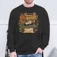 Women's Protein And Proverbs Protein Workout Book Lover Retro Sweatshirt Gifts for Old Men