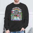 Women's Reading Colors Our World Rainbow Books Kids Sweatshirt Gifts for Old Men
