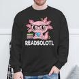 Women's Readsolotl Axolotl Book Lover Reading Women Girls Kids Sweatshirt Gifts for Old Men