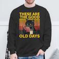 Women's These Are The Good Old Days Cat Reading A Book Sweatshirt Gifts for Old Men Women's These Are The Good Old Days Cat Reading A Book Sweatshirt Gifts for Old Men