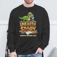 Women's Unearth a Story Dinosaur Reading Books Summer 2026 Sweatshirt Gifts for Old Men Women's Unearth a Story Dinosaur Reading Books Summer 2026 Sweatshirt Gifts for Old Men
