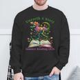 Women's Unearth A Story Summer Reading 2026 Dinosaur Book Floral Sweatshirt Gifts for Old Men