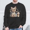 Yorkie Dog Moms Iced Coffee And Books Yorkshire Terrier Sweatshirt Gifts for Old Men