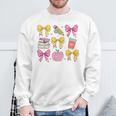 Apple Coquette Bow Books First Day Of School Back To School Sweatshirt Gifts for Old Men Apple Coquette Bow Books First Day Of School Back To School Sweatshirt Gifts for Old Men