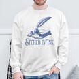 Author Writer Dark Academia Etched In Ink Book Library Sweatshirt Gifts for Old Men