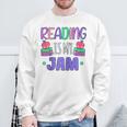 Back To School Book Reader Reading Is My Jam Bookworm Raglan Baseball Tee Sweatshirt Gifts for Old Men