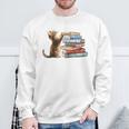 Book Cat Lover Reading Read Books Sweatshirt Gifts for Old Men