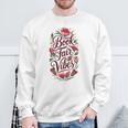 Book Fair Vibes Groovy 70s Retro School Librarian Sweatshirt Gifts for Old Men