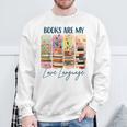 Book Lover Reading Brushstroke Books Are My Love Language Sweatshirt Gifts for Old Men
