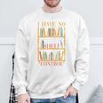 Book Nerd I Have No Shelf Control Library Reading Sweatshirt Gifts for Old Men