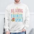 Book Reading Reading Is My Favorite Sport Raglan Baseball Tee Sweatshirt Gifts for Old Men