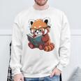 Book Reading Red Panda Reader Animal Cute Red Panda Premium Tri-Blend Sweatshirt Gifts for Old Men