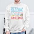 Book Reading Reading Can Seriously Damage Your Ignorance Raglan Baseball Tee Sweatshirt Gifts for Old Men