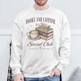 Books And Caffeine Social Club Book Readers Coffee Lovers Sweatshirt Gifts for Old Men